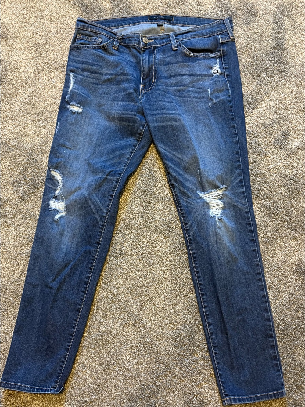 Flying Monkey Women's Distressed Indigo Skinny Jeans